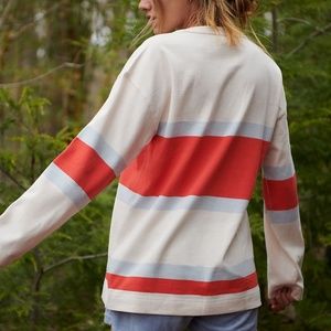 NWT Anthropologie The Upside Lace-Up Pullover Top, 100% Cotton, Size Large